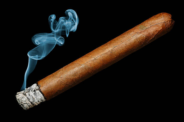 lit cuban cigar